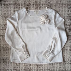 Cynthia Rowley Cream Blouse with Floral Details